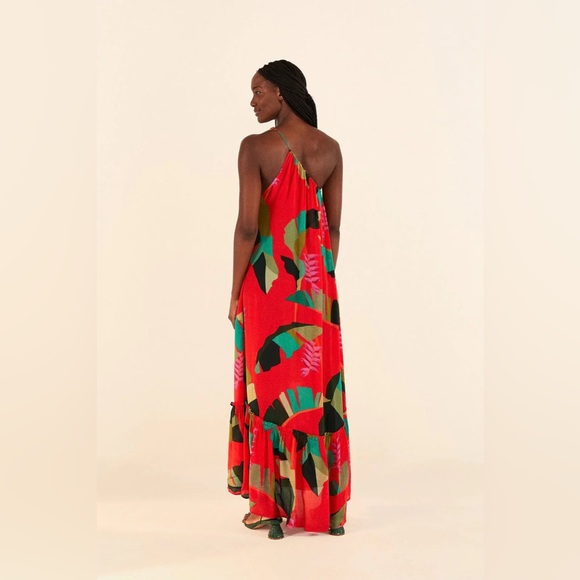 🥭Farm Rio Red Heliconia Maxi Dress - Picture 4 of 12